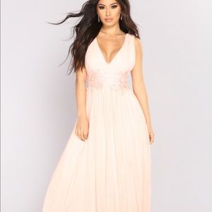 New Fashion Nova soft Pink formal Maxi Dress with embellishments